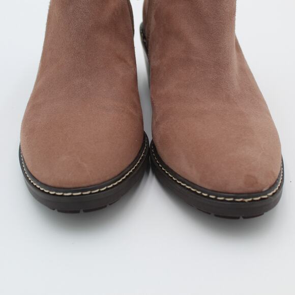 Sam Edelman Suede Boot Bootie Womens 7 Tan Zip Minimalist Western Boho Prairie - Picture 4 of 10